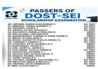 DOST SEI Scholarship results 2026 Passers