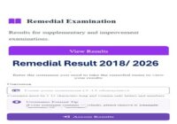 Remedial Results 2018/ 2026/ የሬሜዲያል ውጤት 2018