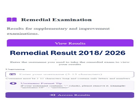 Remedial Results 2018/ 2026/ የሬሜዲያል ውጤት 2018