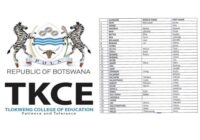 TCE College Admission Shortlisted Candidates Botswana