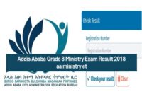 Addis ababa Grade 8 ministry exam result 2018