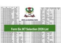 Form 6 JKT Selection 2026 List/ Results