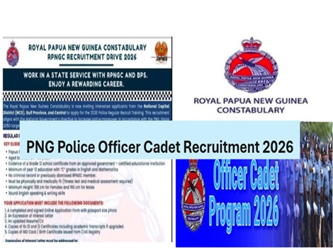 PNG police Officer Cadet Recruitment 2026