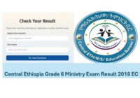 central ethiopia grade 6 ministry exam result 2018 EC/2026
