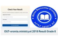 oromia ministry et grade 8 result 2018/ 2026