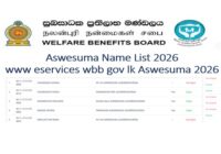Aswasuma Welfare Household Name List 2026 Sinhala